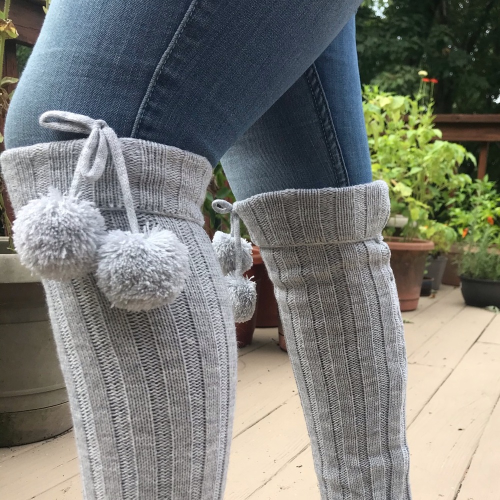 Gray boot toppers